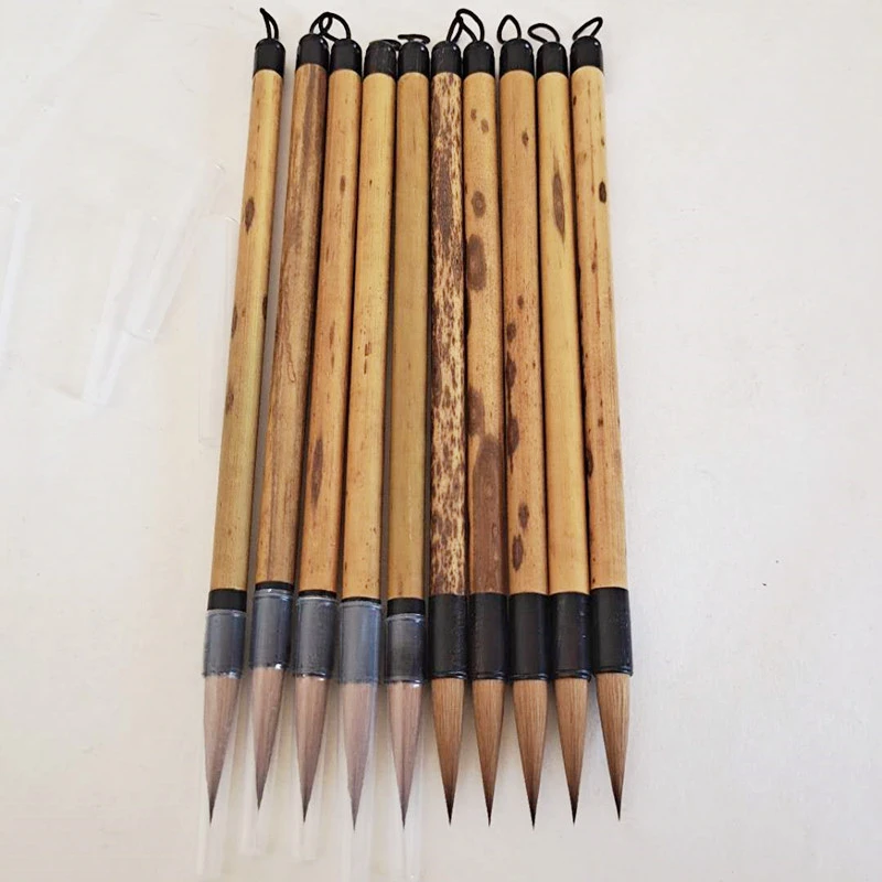 精品纯毛笔老凤眼杆90年代掖县莱州老毛笔纯上等狼毫毛笔大楷