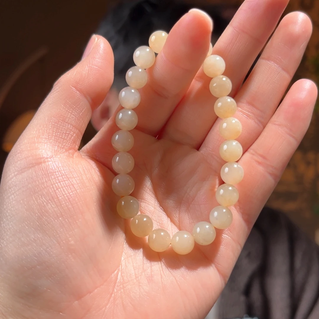 未镶嵌手串和田玉新疆且末浅糖8mm88