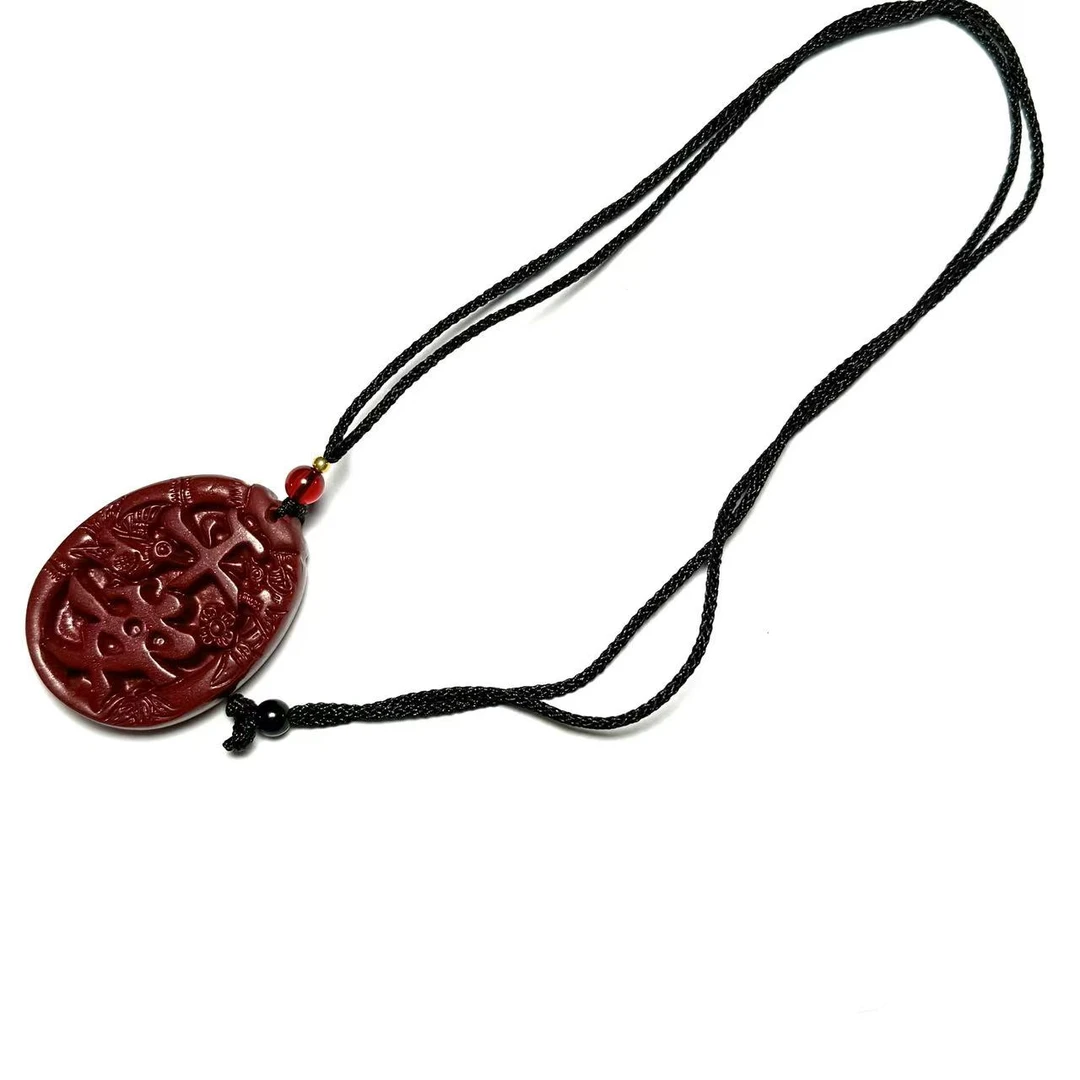 天然辰砂新中式项链-LZS055