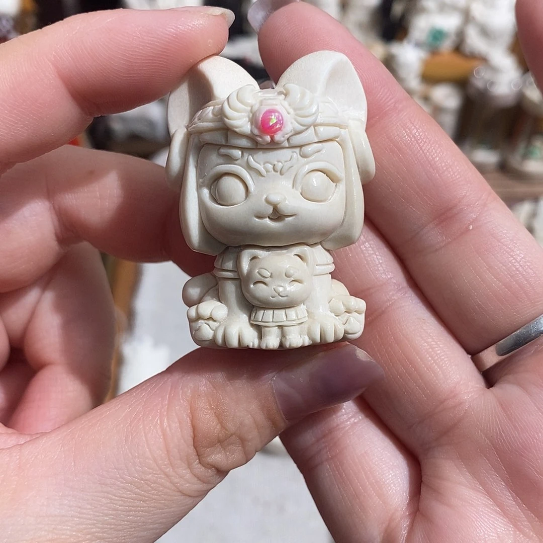 鹿骨把件8号猫神鹿角不退换