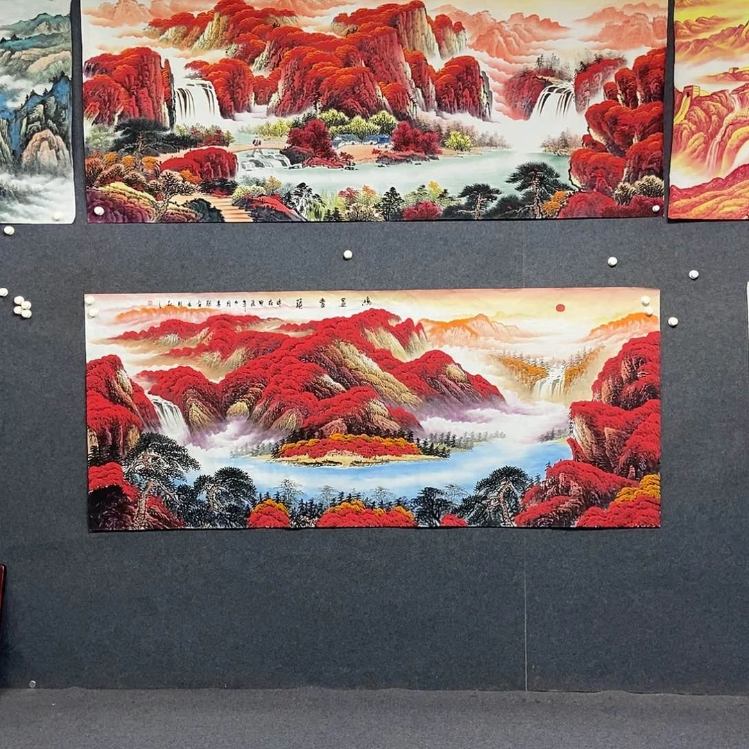 国画小八尺山水一副