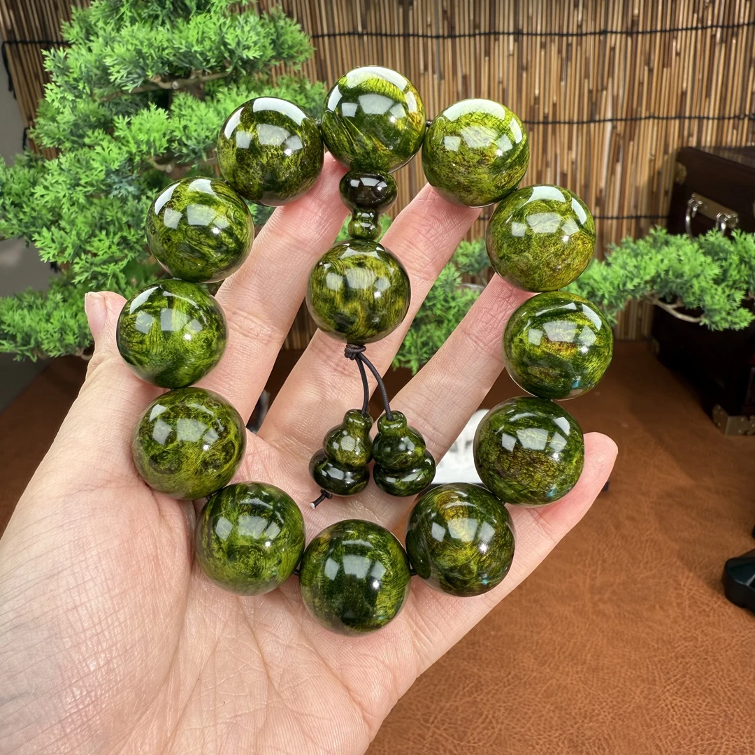 2.0丹青瘤疤琥珀木【584】手串