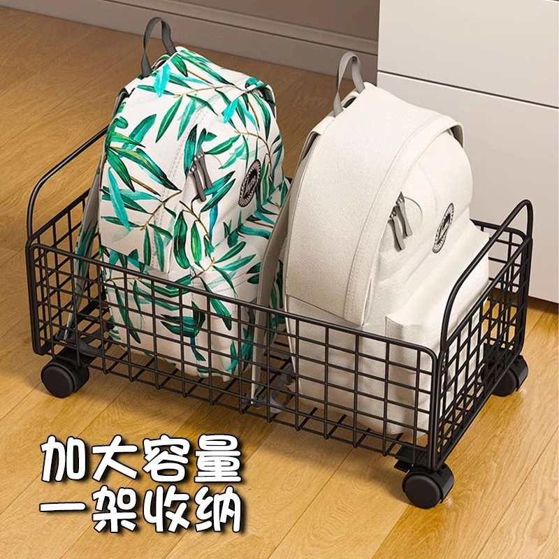 书本收纳箱滑轮书箱可移动学生教室用桌下书包桌面放书收纳盒书架