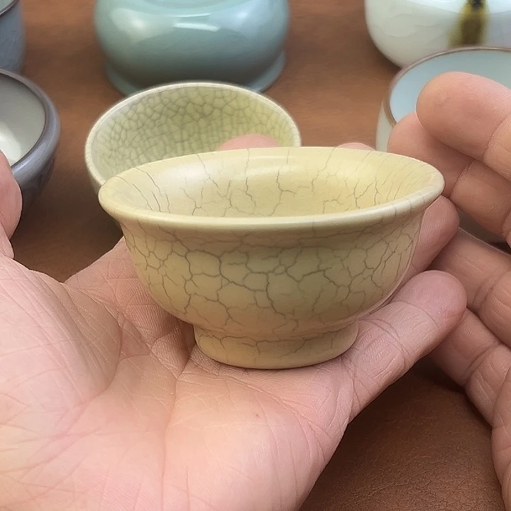 哥窑墨纹压手杯哈哈
