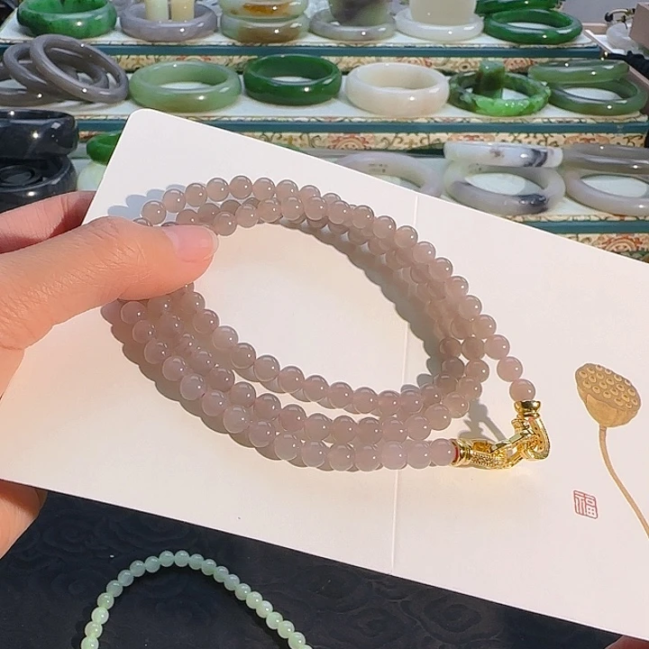 颈饰未镶嵌和田玉冰粉项链