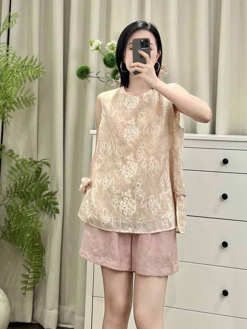 【深圳丽姐-Laura】2507B亚麻发圈背心