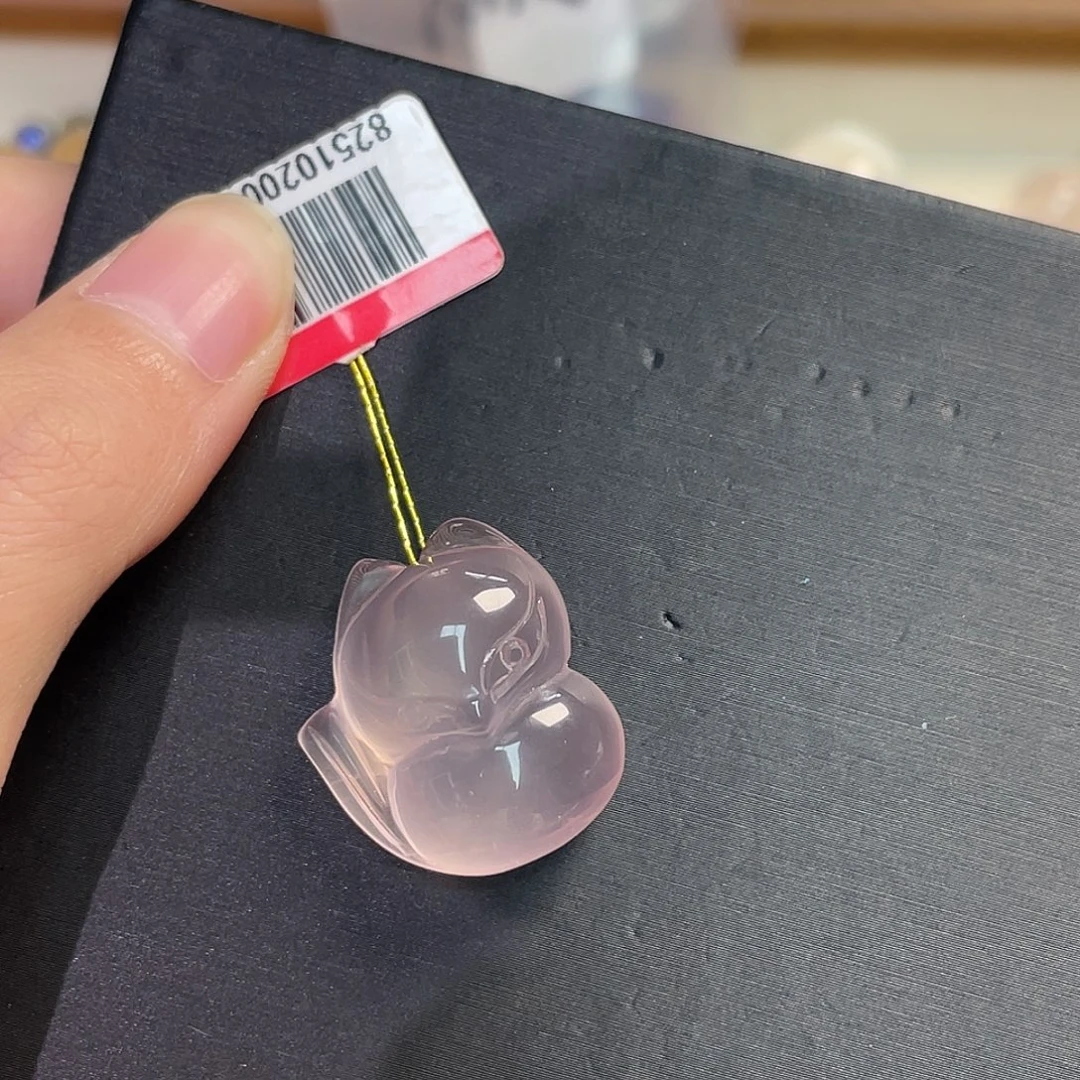 手串未镶嵌水晶粉水晶小狐狸吊坠fs1227 31号