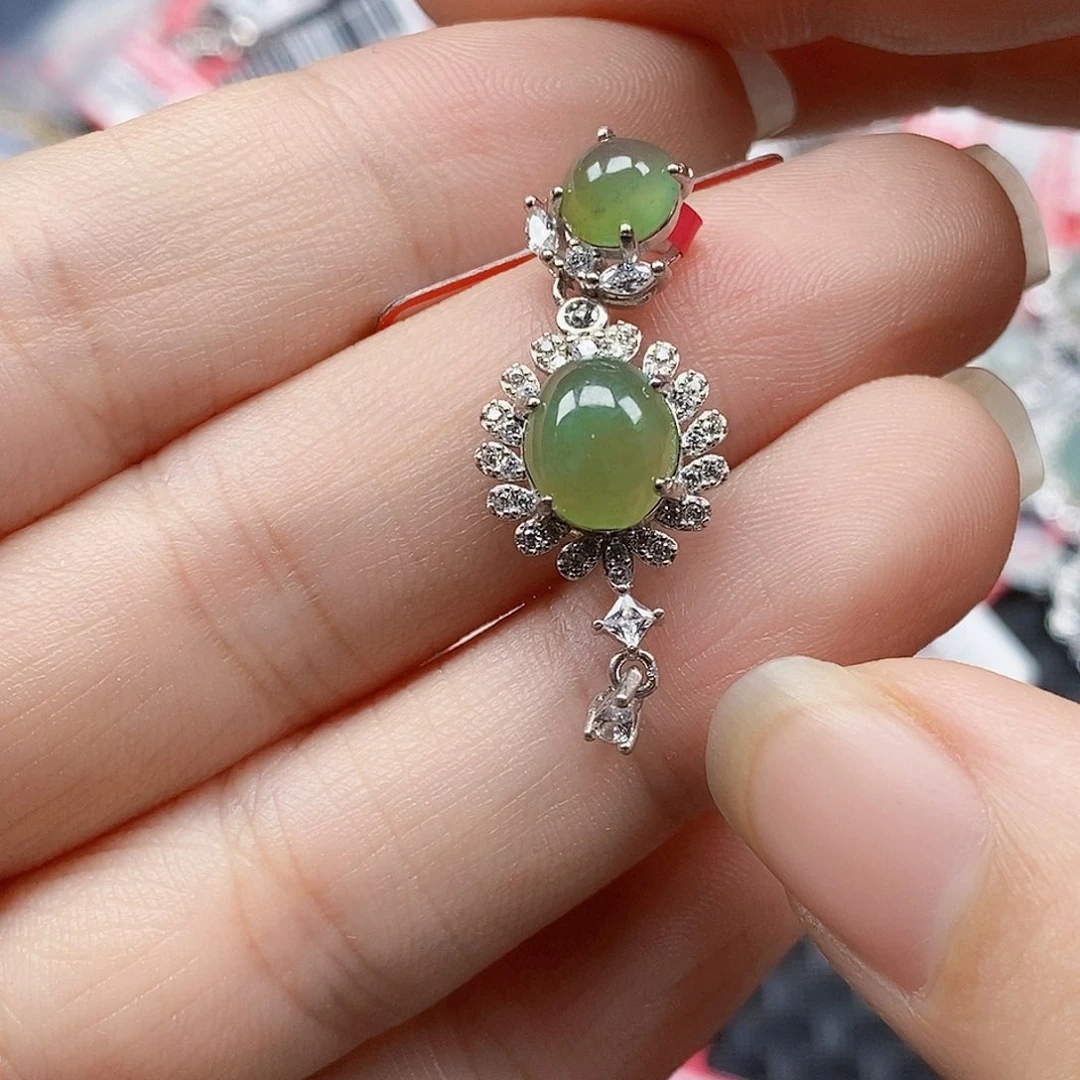 翡翠银S925镶嵌戒指