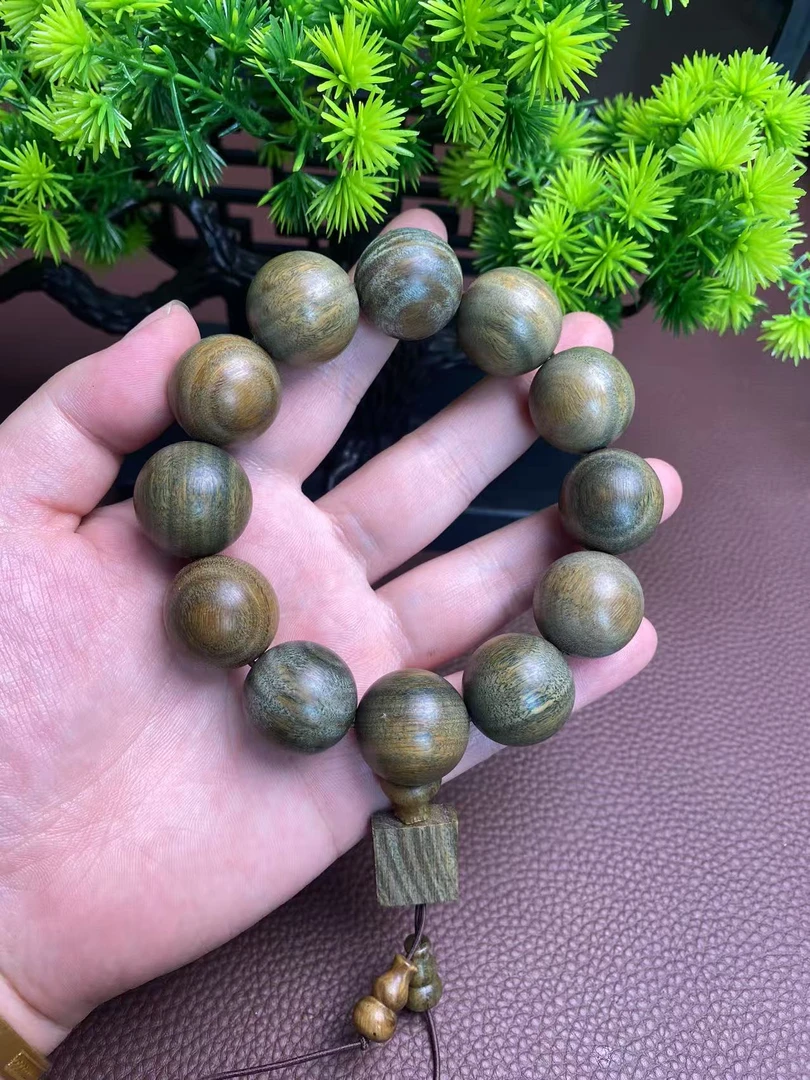 GX27-珍品高端绿檀文玩手串