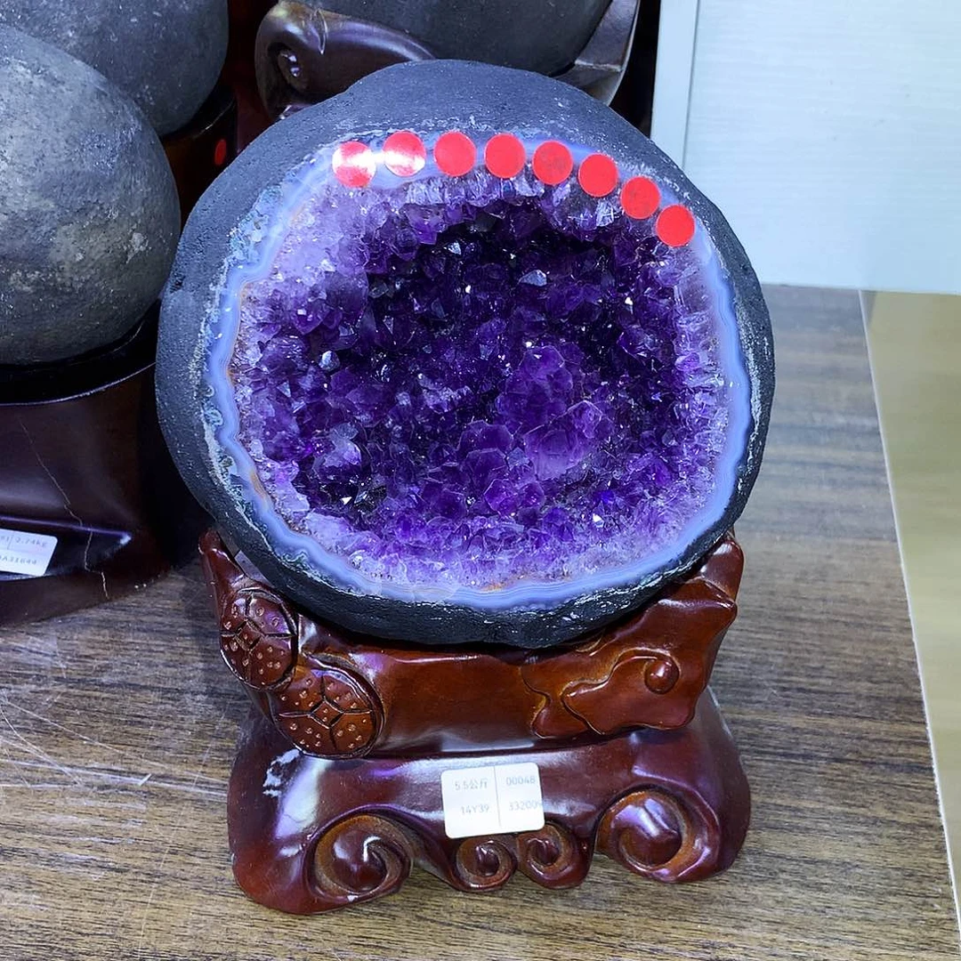 未镶嵌大型摆件（非配饰）紫晶巴西钱袋子摆件