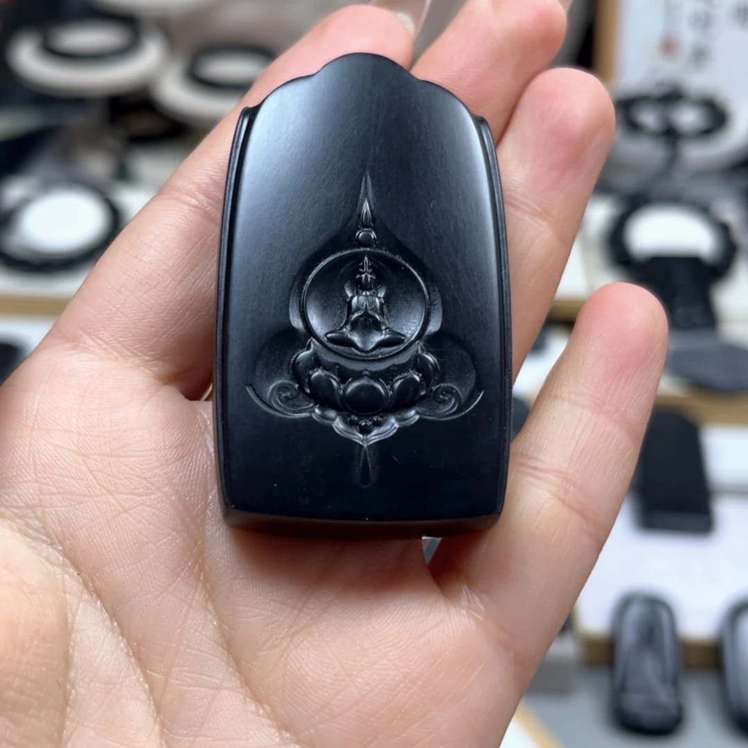 【闪购商品】和田玉（墨玉）羊脂59克左右悟道牌未镶嵌