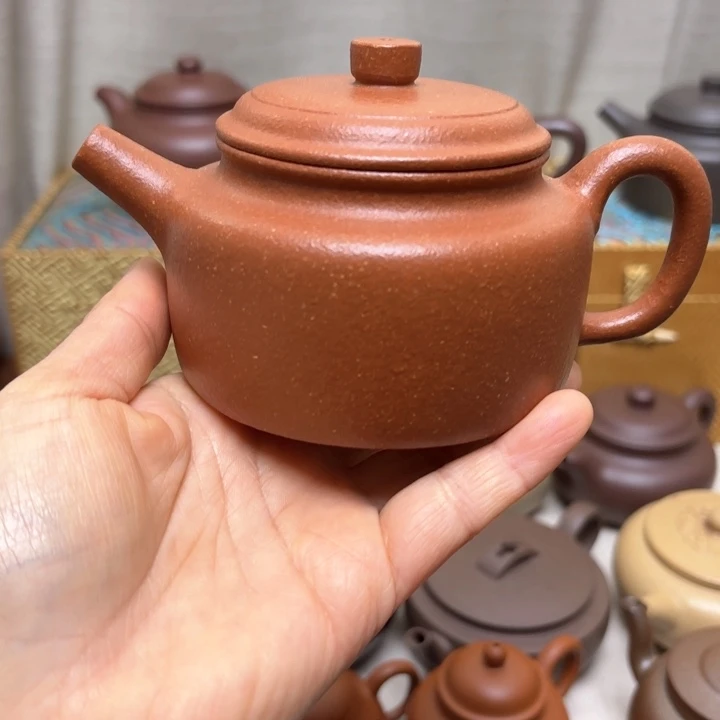 紫砂茶壶宝山挑纯红降半手工孤品福利