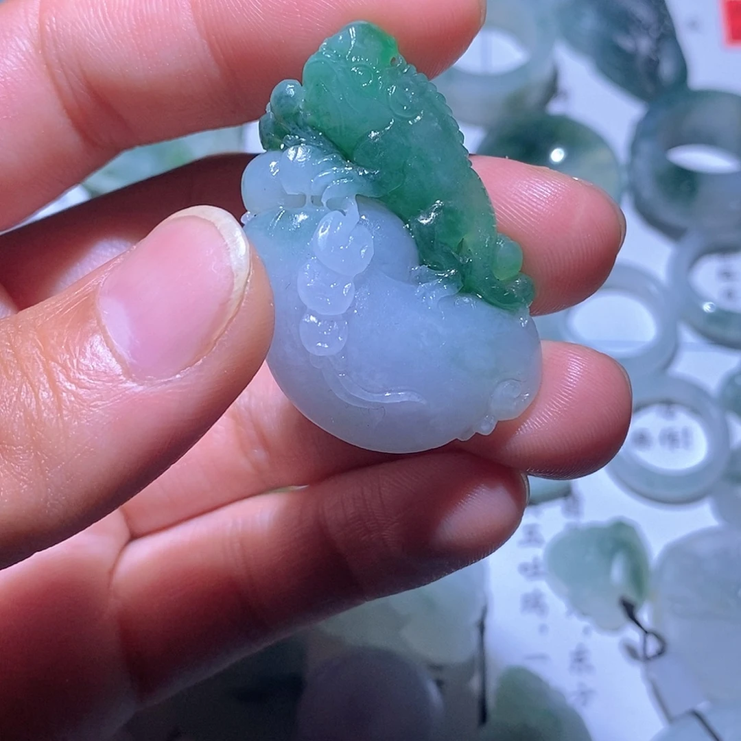 追***北定制翡翠未镶嵌蜥蜴