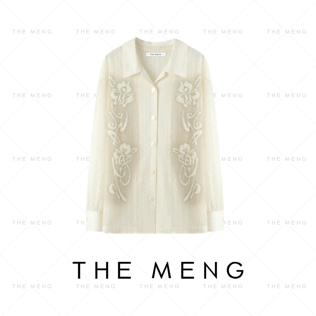 THE MENG【缪斯】极简通勤镂空刺绣衬衣衬衫#M251B0043