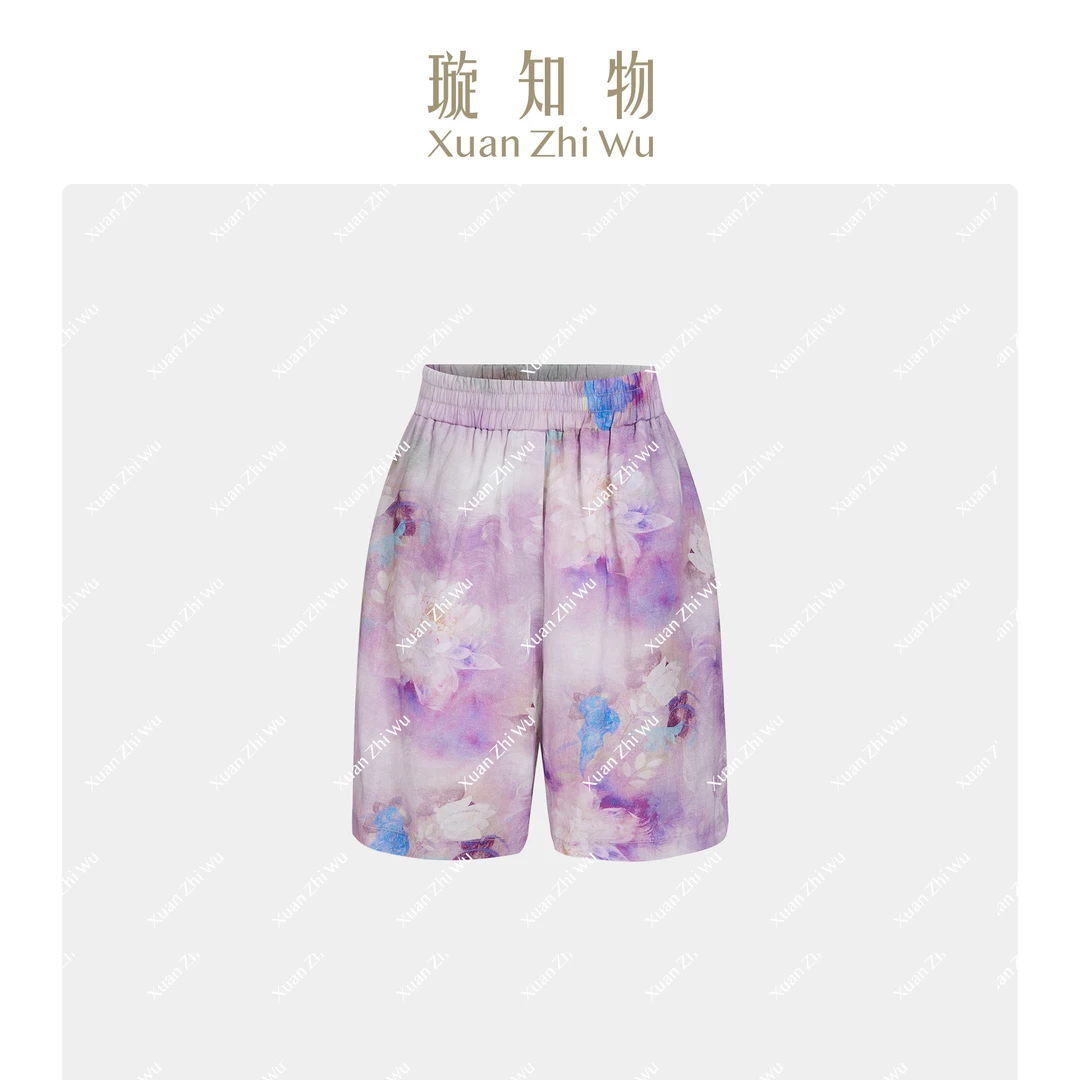 花影短裤 浸色晕染工艺松紧腰宽松包容王璇原创设计