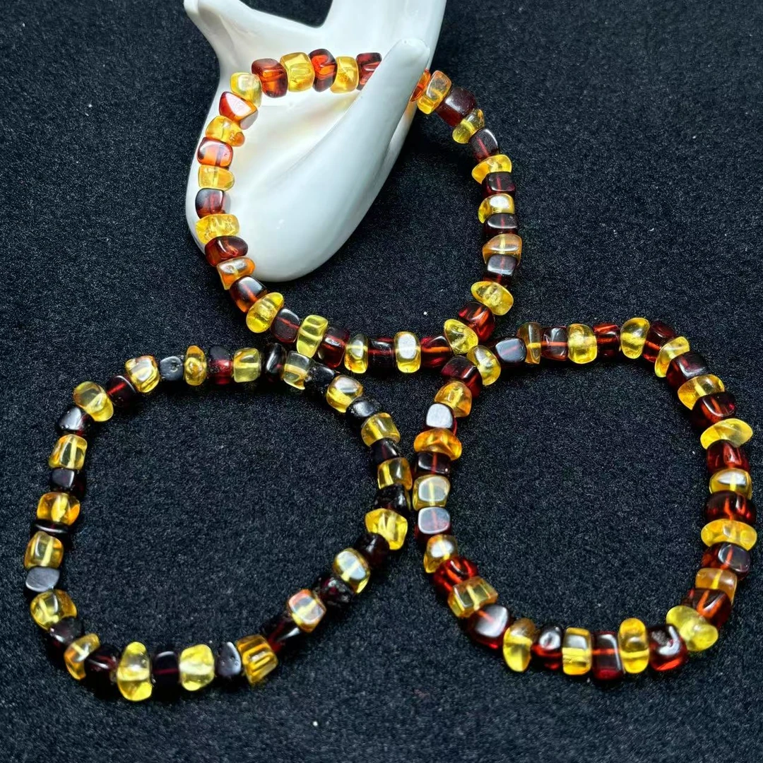 面面来财珠宝M2882-琥珀红天珀+金珀手串-多样性发其一