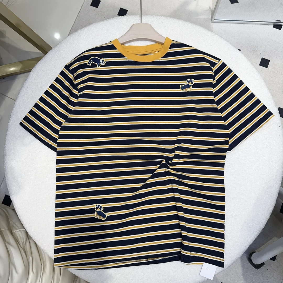 （十八家）71016刺绣小狗黄色圆领短袖