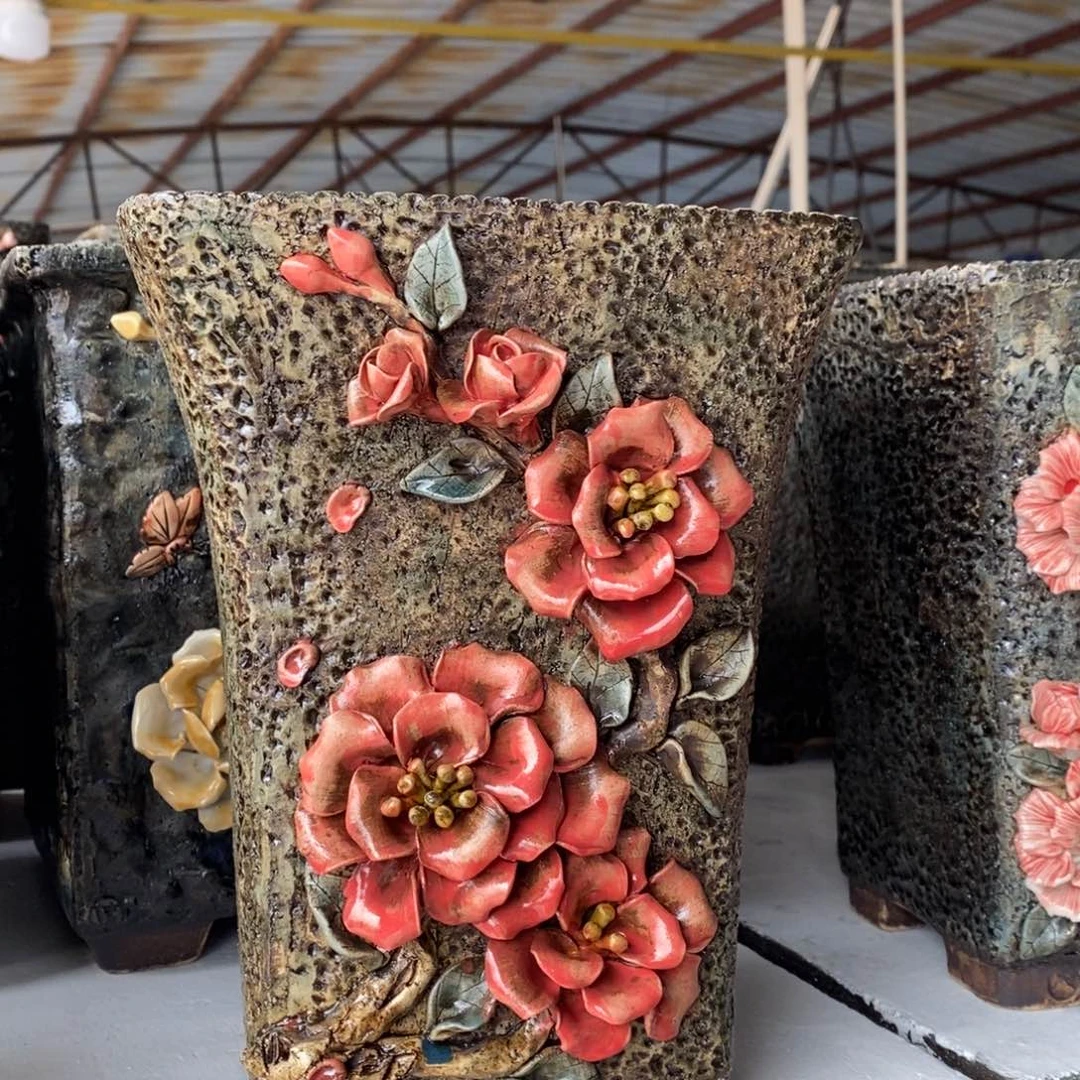 红陶青藤花器多肉花盆