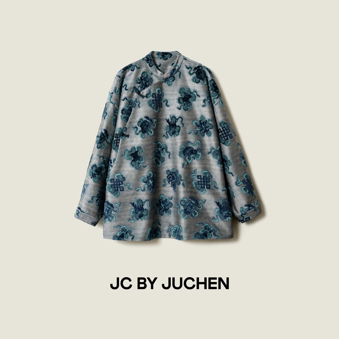 “远山青黛 云岚流动”东方织造晕染提花新中式外套 FW102004-185