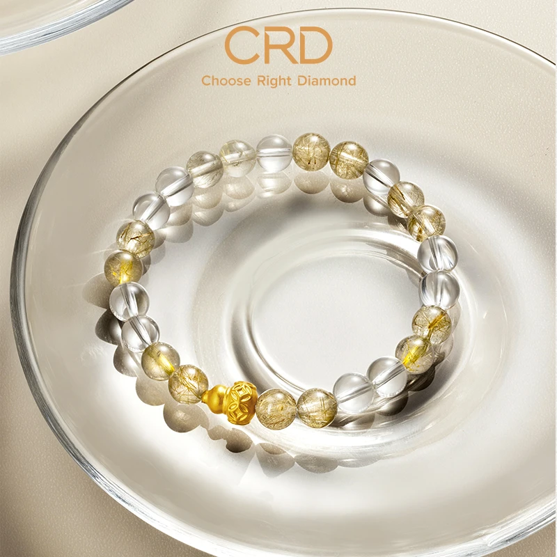 CRD/克徕帝黄金铜钱葫芦手串足金手串5D硬金送礼送女友