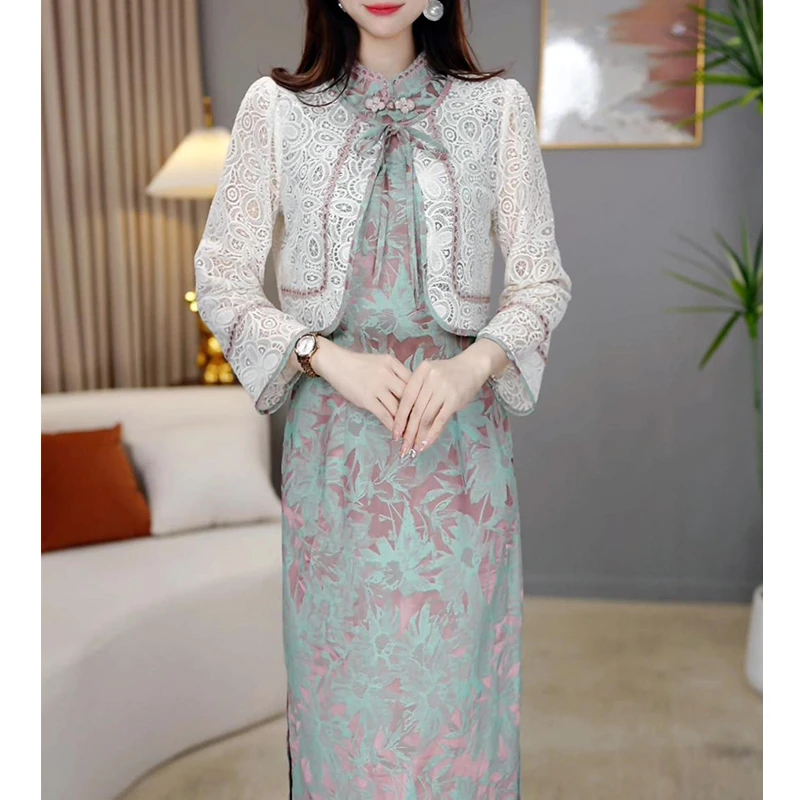 【定制套装】B335图片色连衣裙优雅气质时尚减龄休闲显瘦春季两件