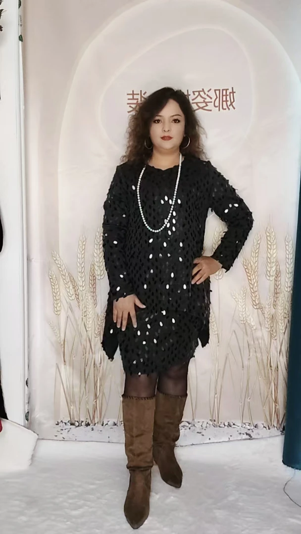 薄款亮片不褪色镂空蝙蝠袖衬衫连衣裙时尚女士波点