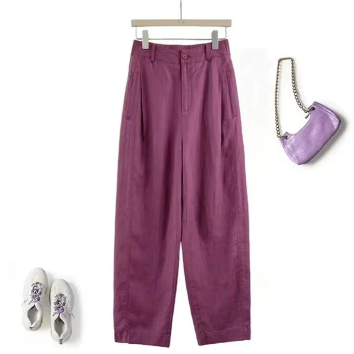 【28788】夏季休闲老爹亚麻休闲裤