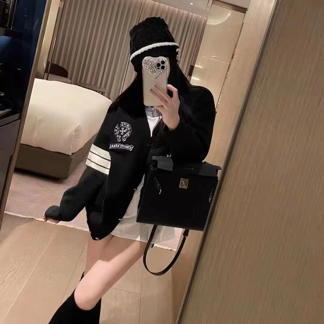 徐秋阳 学院十字开衫 气质时尚显瘦毛衣开衫