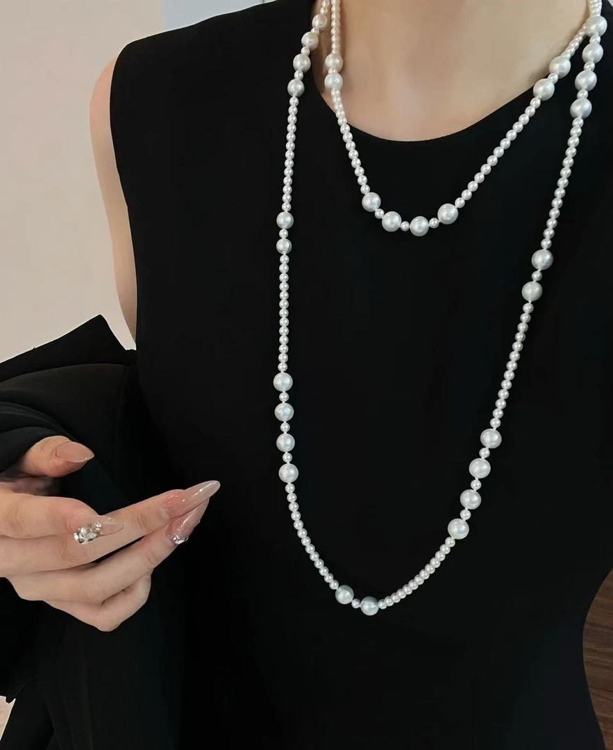 5-6mm点位设计款毛衣链 正圆 极光 无暇 精致百搭 时尚饰品