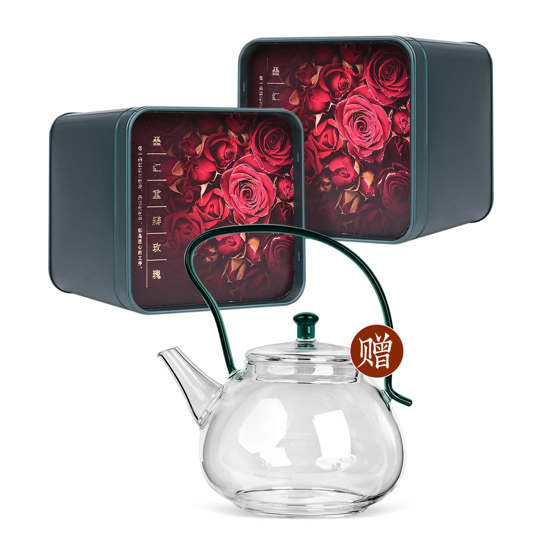 墨红玫瑰2罐   似锦壶透明1个