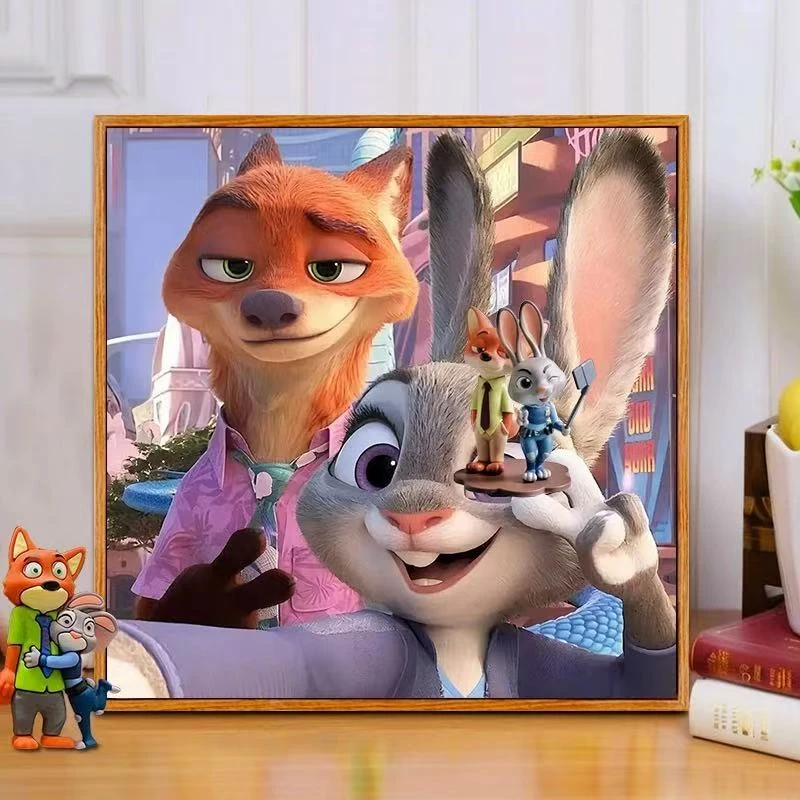 疯狂动物城|数字油画diy真心遮盖六代颜料填色手绘礼物油彩装饰画