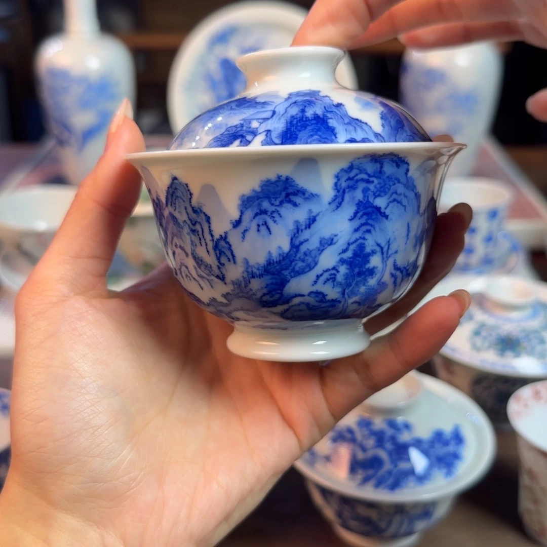 名窑口 山水盖碗福利