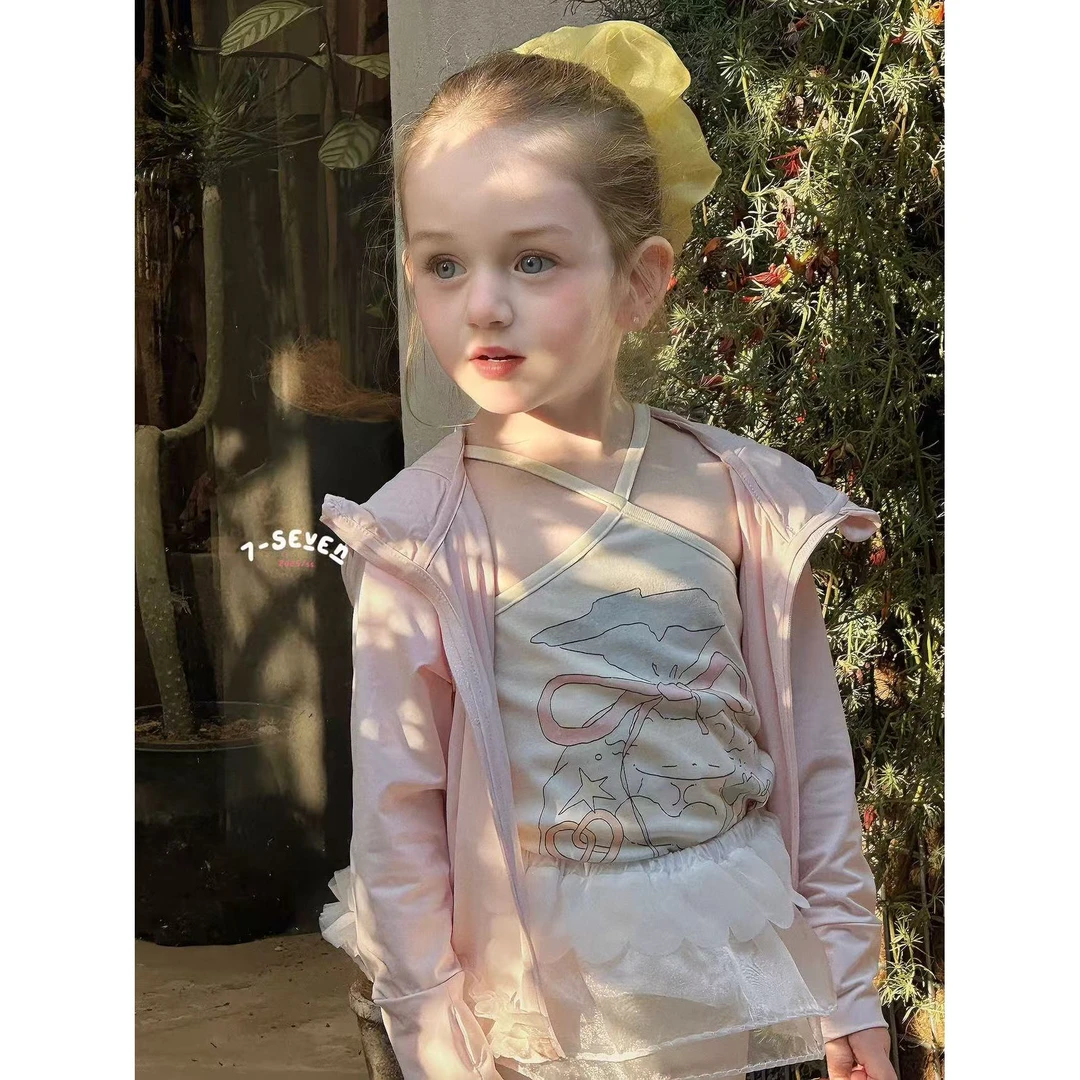 AC491~ 7Seven·25夏~花边连帽防晒衣158 粉色