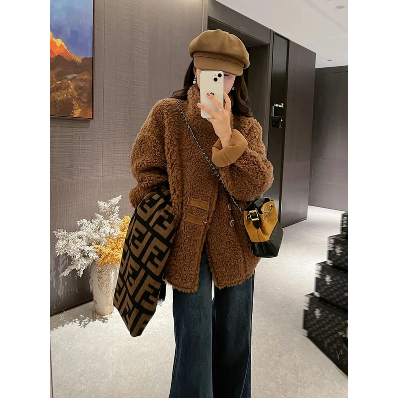 保暖立领女冬季休闲风圆领短外套秋冬加绒休闲