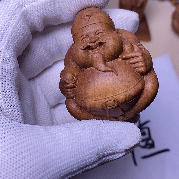 檀香木手串/手链老山檀香雕刻财神把件