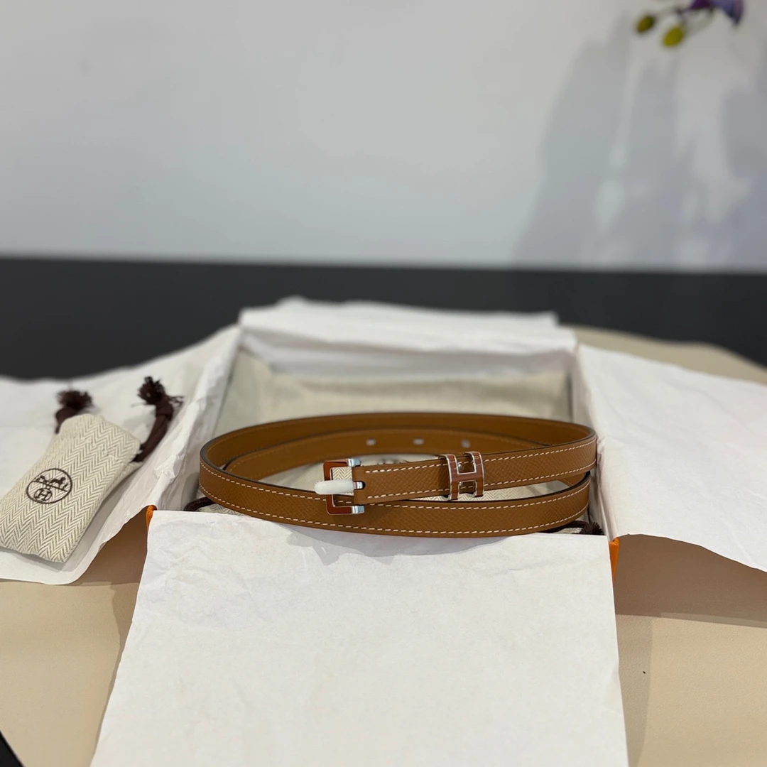 未使用 Hermes/爱马仕 悦奢臻选/金棕/腰带/皮带/z刻/80x1.5cm