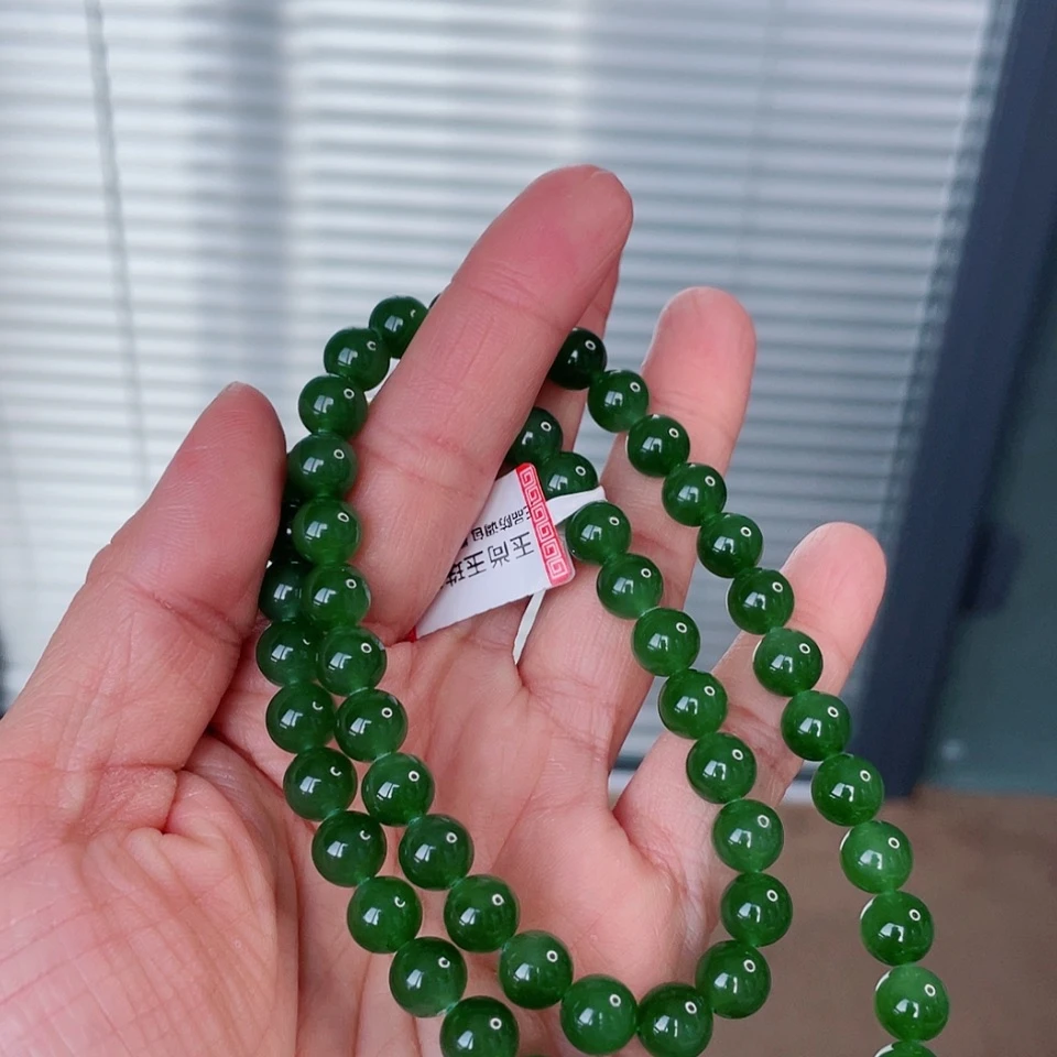 【闪购商品】和田玉（碧玉）颈饰未镶嵌木*8mm项链