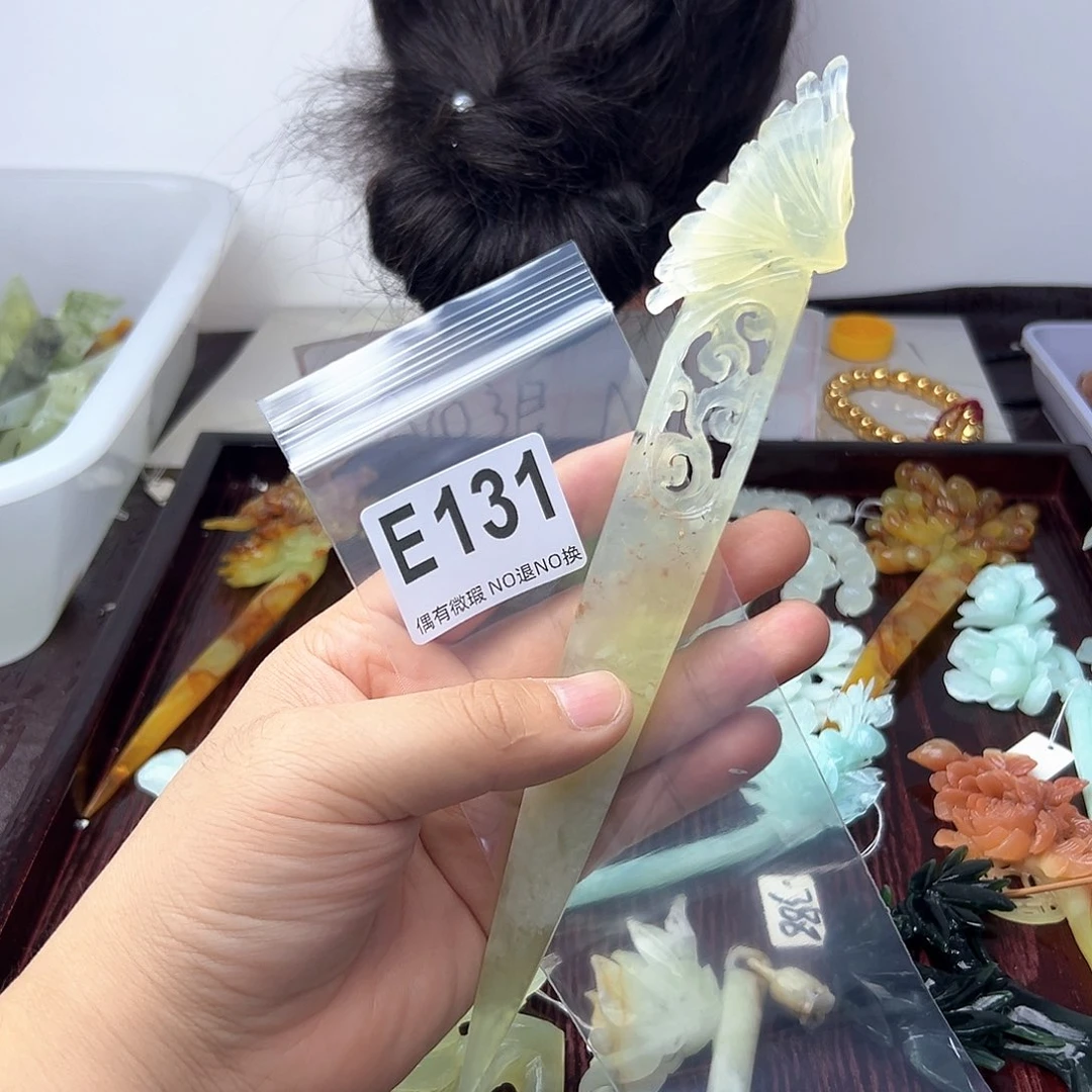 蛇纹石玉合金发饰茜**啦