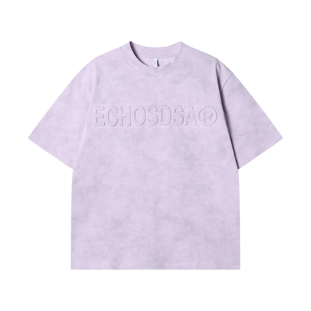 夏季高级感新款扎染满天星立体字母圆领短袖T恤休闲情侣时尚