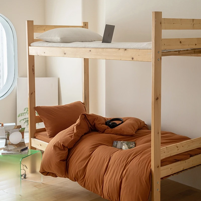 天竺棉全棉儿童学生床三件套宿舍针织棉超软亲肤裸睡上下铺盖床品