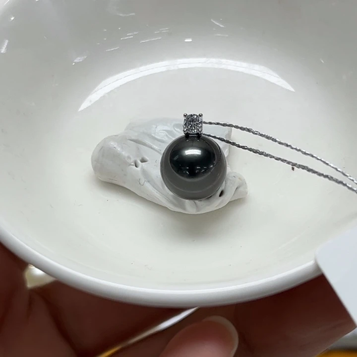 颈饰银S925镶嵌海水珍珠10-11mm 69号