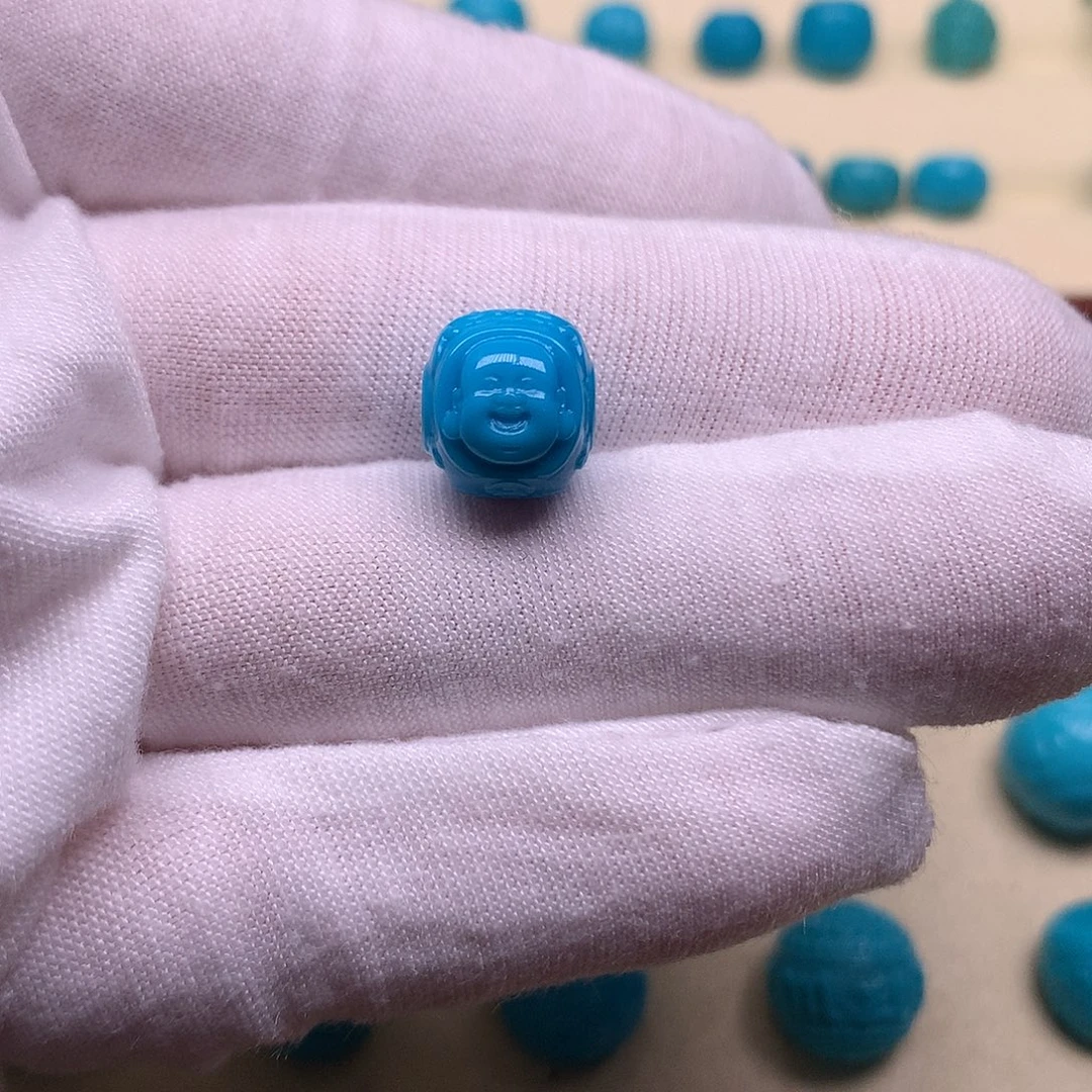 绿松石未镶嵌天然原矿绿松石财佛珠10.8