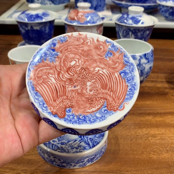 自成堂柴窑 釉里红凤