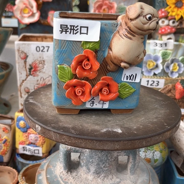 紫砂花盆粗陶材质多肉花盆