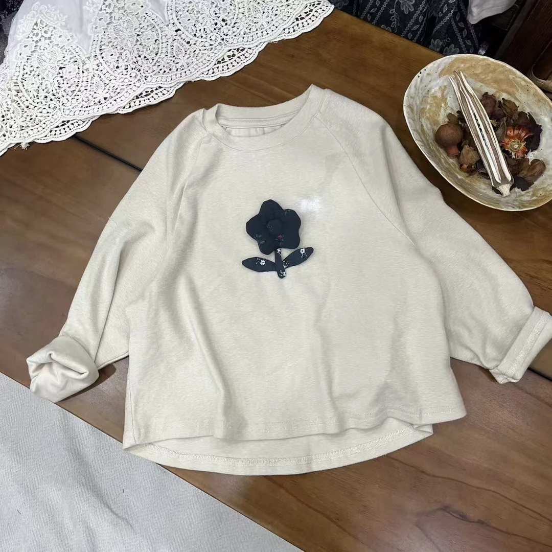 2025秋款儿童一枝花立体花长袖T-dxy05 bt6611