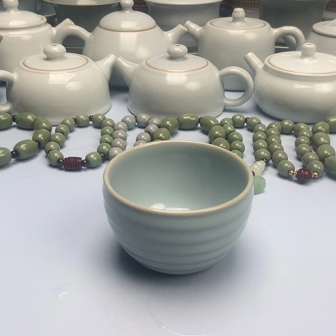 杯天青旋纹杯原矿原釉原产地