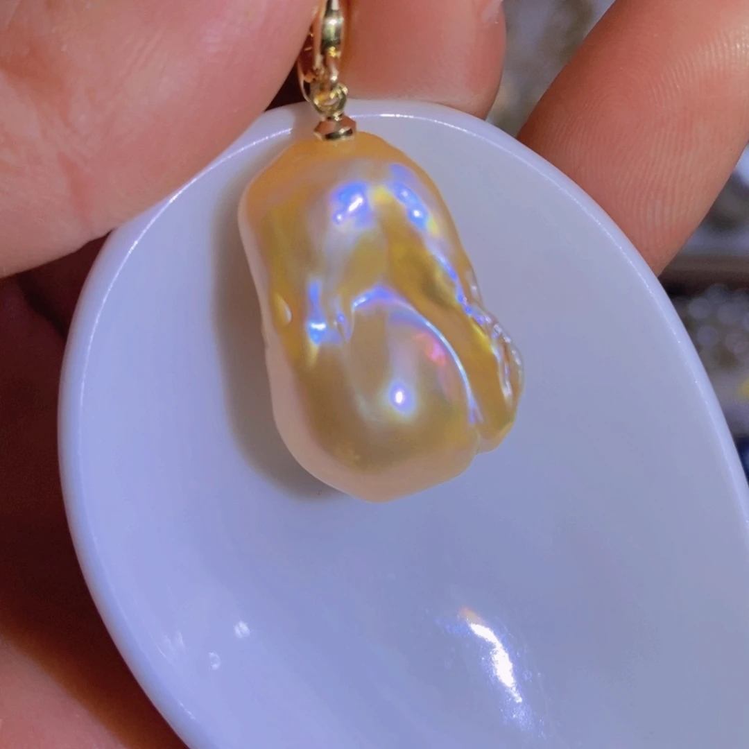 银S925镶嵌天然淡水珍珠淡水珍珠