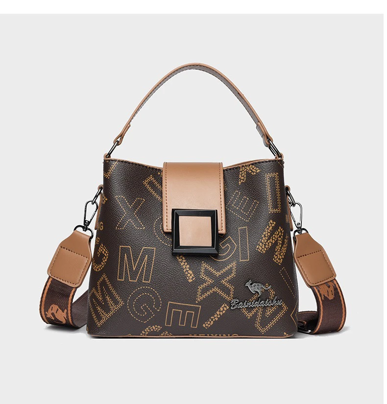 手提斜挎女百搭简约水桶包  8360