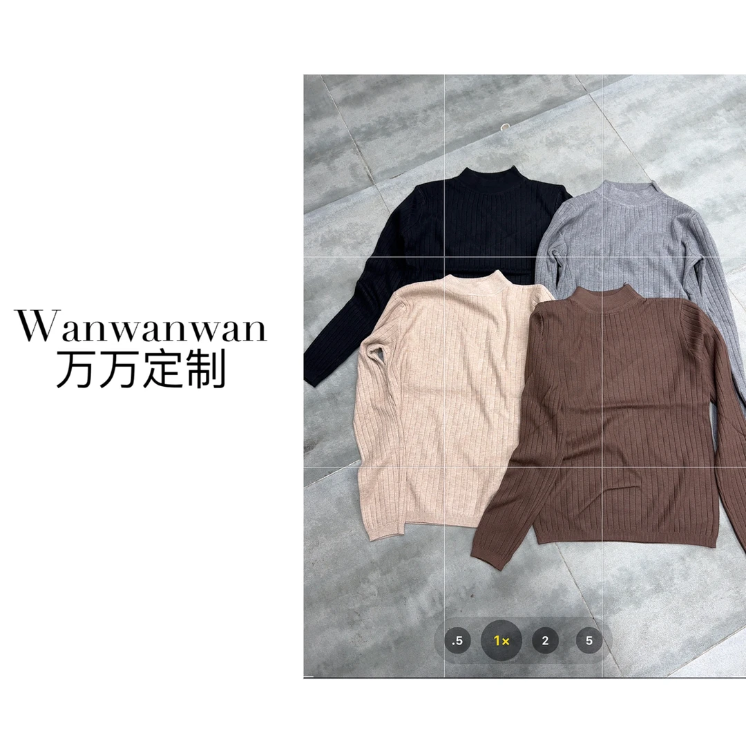 【Wanwan】万万定制高品质坑条针织长袖毛衣#0001
