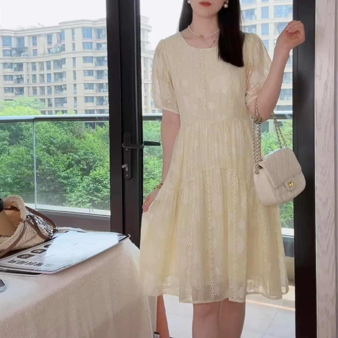 连衣裙显瘦气质时尚夏季法式减龄中长款温柔收腰裙子